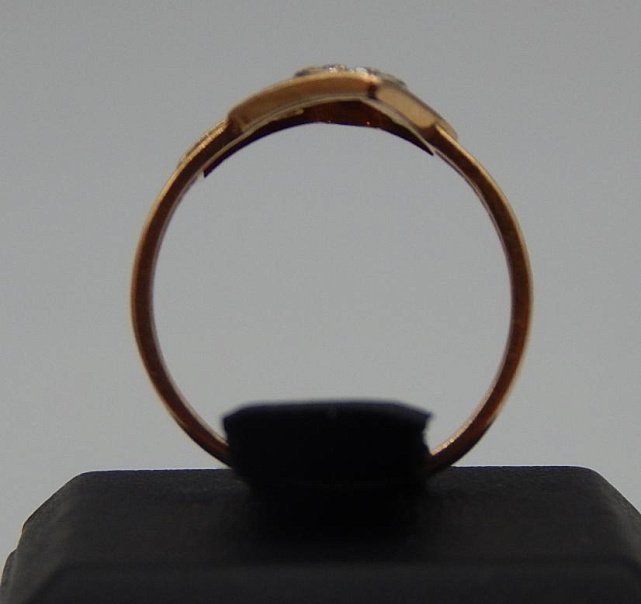 Кольцо из красного и белого золота с цирконием (31239483)  2