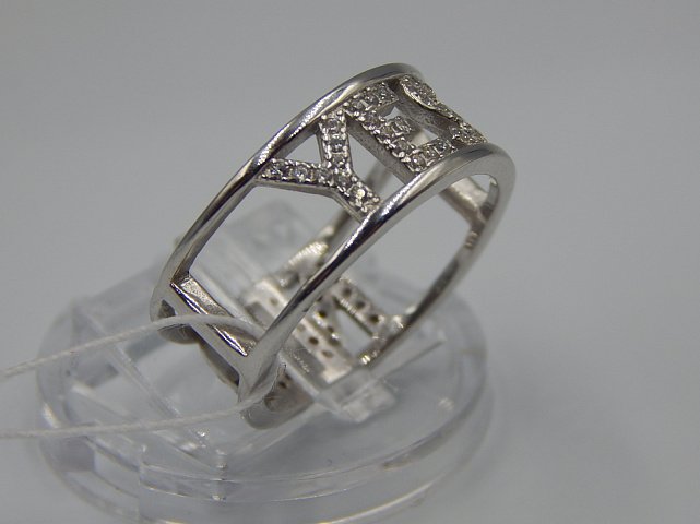 Серебряное кольцо с цирконием (33751359) 1