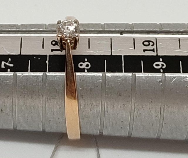 Кольцо из красного золота с бриллиантом (-ми) (27417875) 3