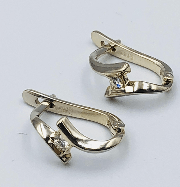 Сережки з білого золота з діамантом (-ми) (33792592) 2