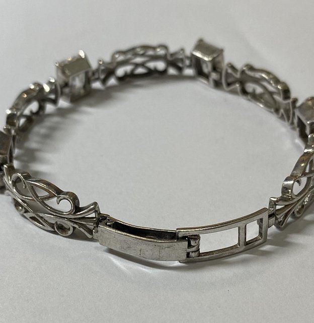 Срібний браслет із цирконієм (33892349) 2