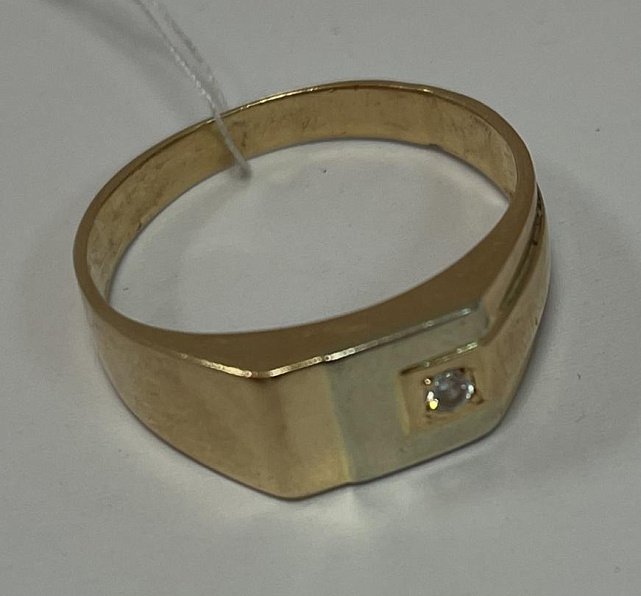 Перстень из красного и белого золота с цирконием (33674435) 1