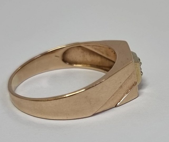 Перстень із червоного та білого золота з цирконієм (33872916) 5