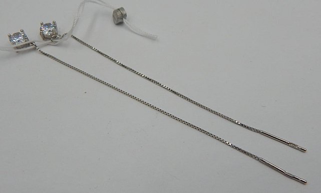 Серебряные серьги с цирконием (30494601) 0