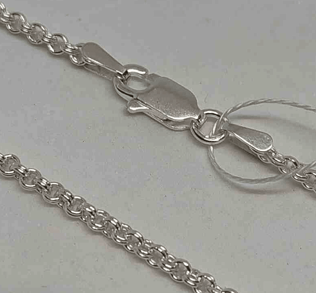Серебряная цепь с плетением Бисмарк (29350371) 0