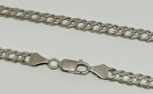Серебряная цепь с плетением Двойной ромб (32679145) 0