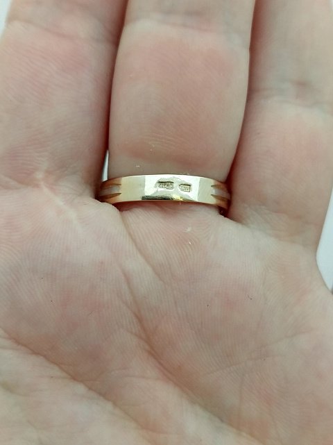 Кольцо из красного и белого золота с цирконием (33685359)  2