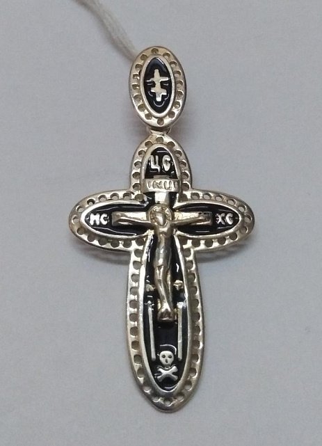 Срібний підвіс-хрест з емаллю (30851885) 0