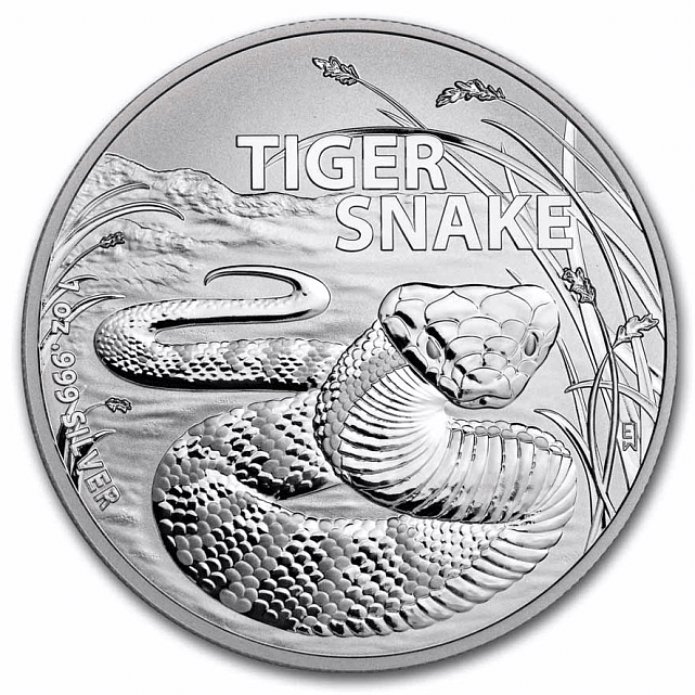 Серебряная монета 1oz Тигровая Змея 1 доллар 2024 Австралия (33075205) 0