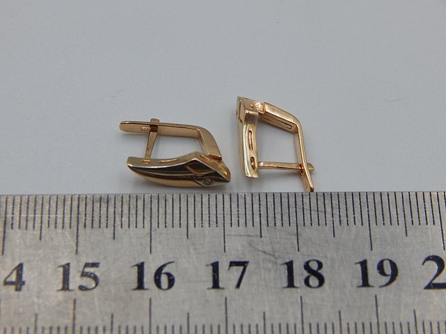 Сережки з червоного і жовтого золота з цирконієм (31880446) 7