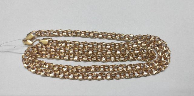 Ланцюжок з червоного золота з плетінням Бісмарк (33806182) 2