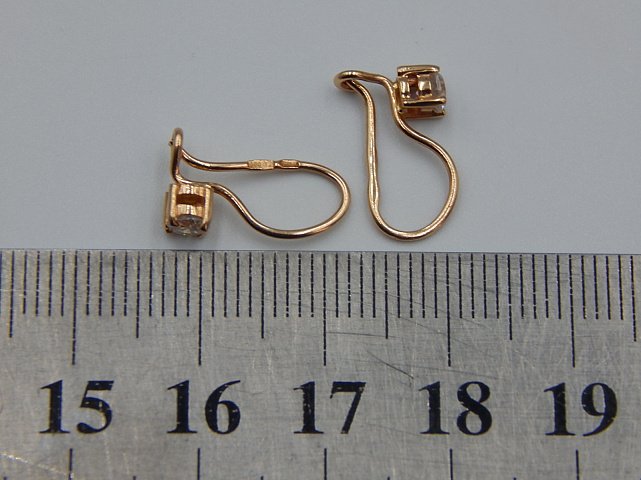 Сережки з червоного золота з цирконієм (33470121) 3