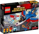 картинка Конструктор Lego Super Heroes Marvel Comics Воздушная погоня Капитана Америка 160 деталей (76076) 