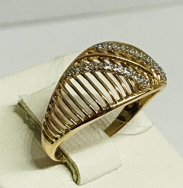 Кольцо из красного и белого золота с цирконием (29899519) 0