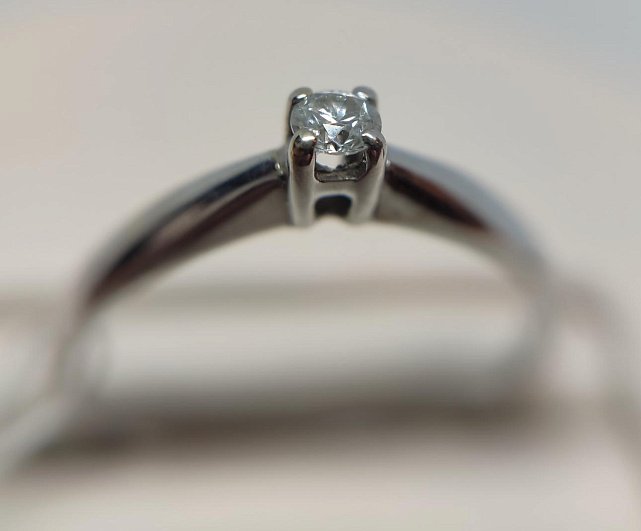 Кольцо из белого золота с бриллиантом (-ми) (27416561) 4