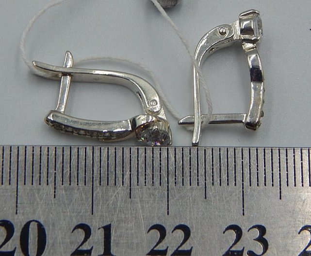 Срібні сережки з позолотою та цирконієм (31647779) 4