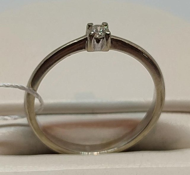 Кольцо из белого золота с бриллиантом (-ми) (27418249) 2