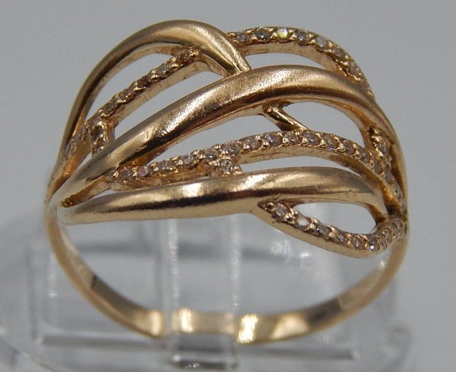 Кольцо из красного золота с цирконием (33668538) 0
