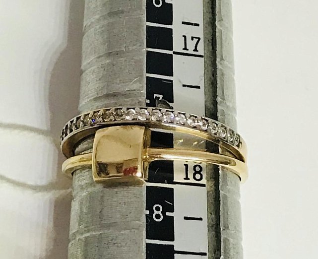 Кольцо из красного золота с цирконием (29004009) 3
