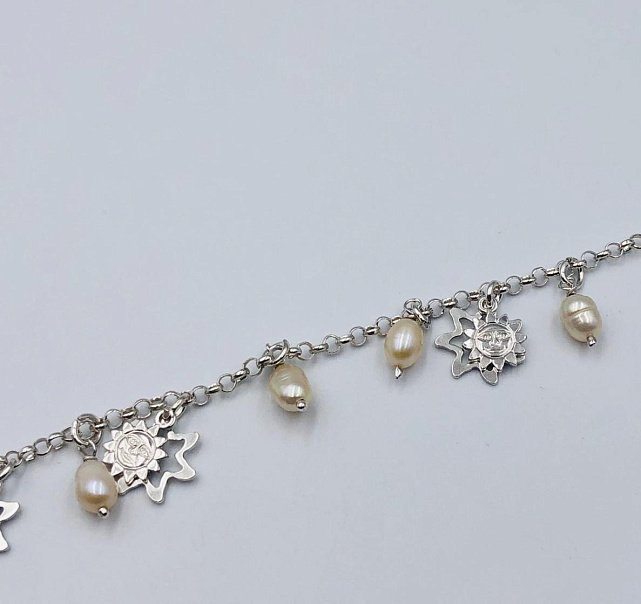 Срібний браслет з перлами (33720394) 1