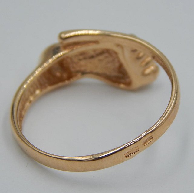 Кольцо из красного золота с цирконием (28256008) 2