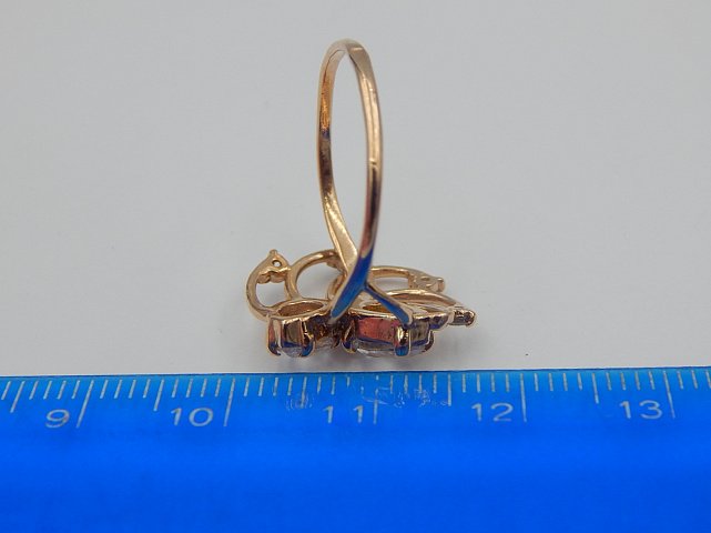 Кольцо из красного золота с цирконием (28335828)  4