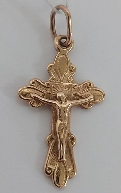 Підвіс-хрест з червоного золота (33761098) 0