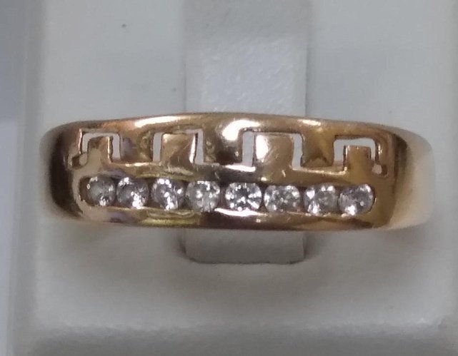 Кольцо из красного золота с цирконием (28166488) 1