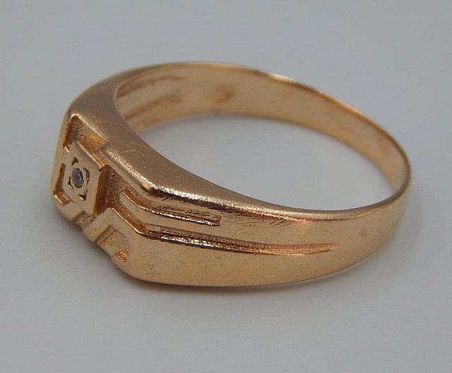 Перстень из красного золота с цирконием (33931259) 1