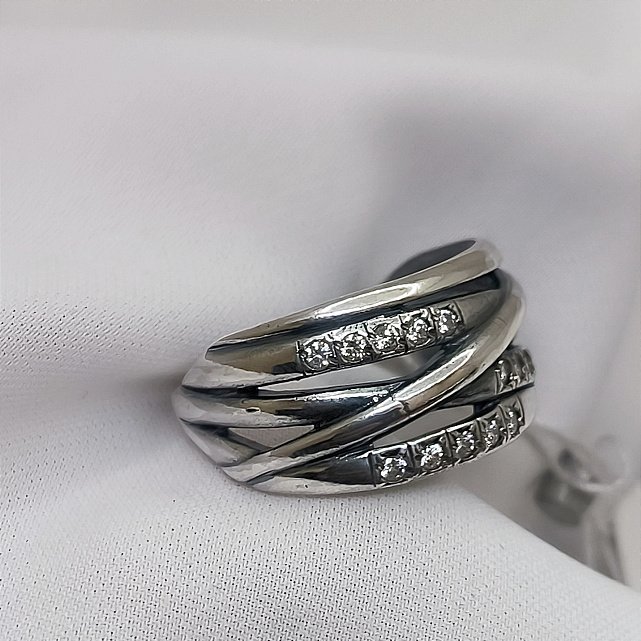 Серебряное кольцо с цирконием (33454910) 5