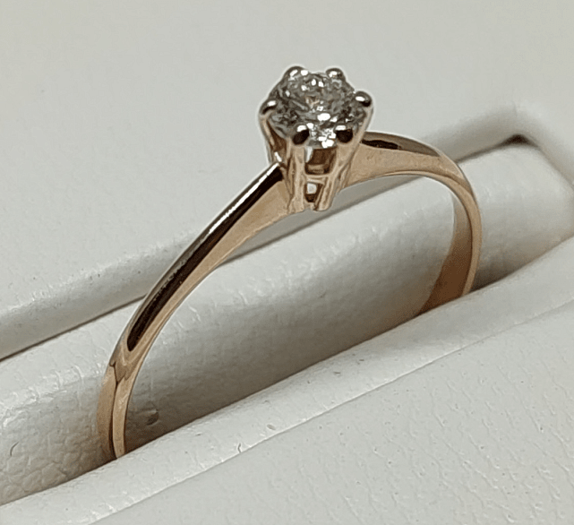 Кольцо из красного золота с бриллиантом (-ми) (29786490)  0