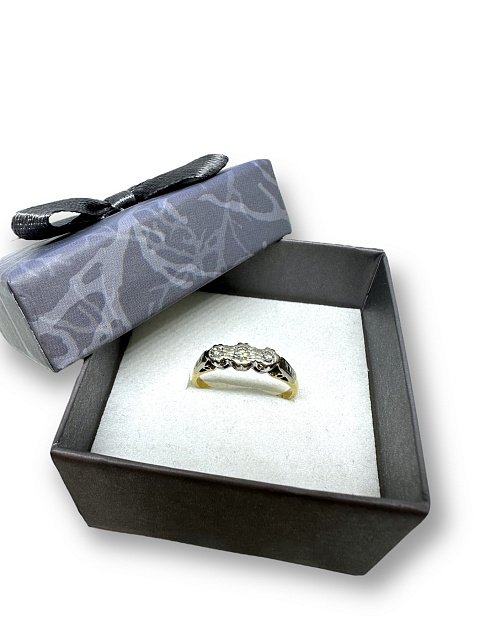 Кольцо из желтого и белого золота с бриллиантом (-ми) (29610072) 4