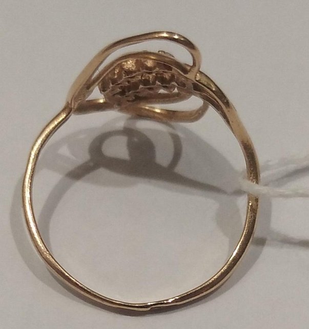 Кольцо из красного золота с цирконием (33475541) 3