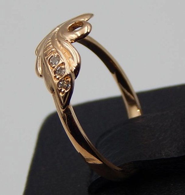 Кольцо из красного золота с цирконием (28366048) 2