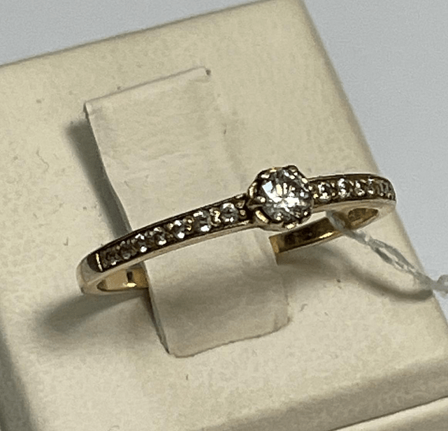 Кольцо из красного золота с цирконием (33756518) 1