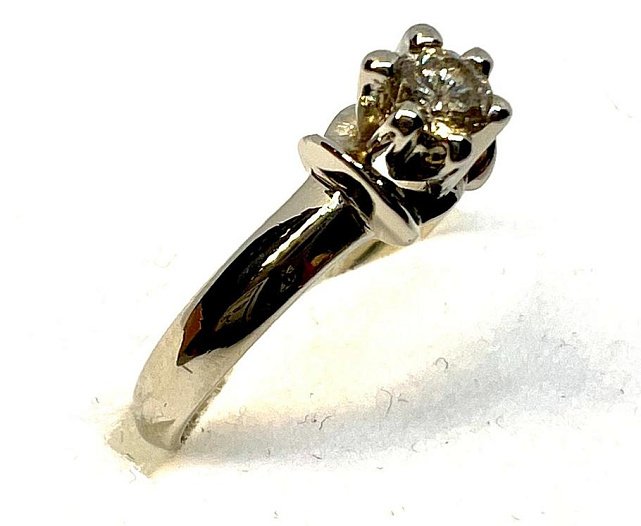 Кольцо из белого золота с бриллиантом (-ми) (28228836)  1