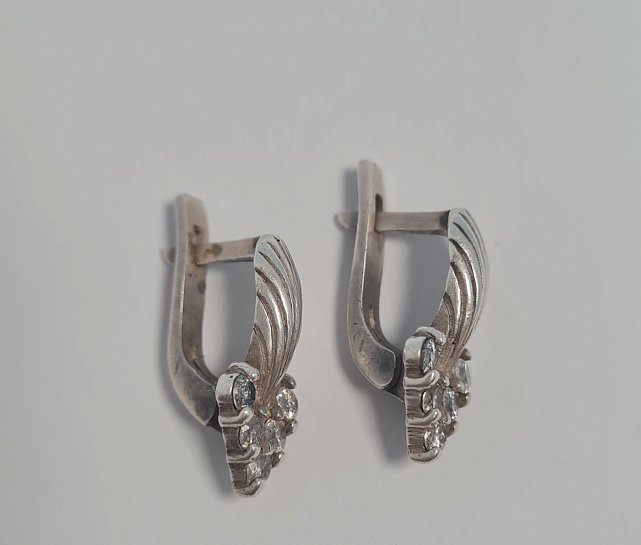 Срібні сережки з цирконієм (33624190) 1