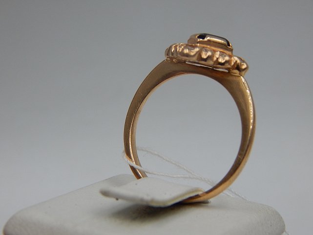Кольцо из красного золота с цирконием (32376558) 9