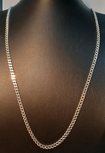 Серебряная цепь с плетением панцирное (30515841) 4
