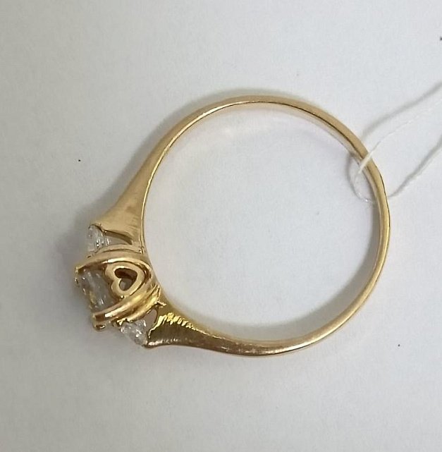 Кольцо из красного золота с цирконием (32113036) 2