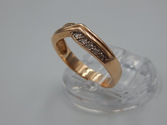 Кольцо из красного золота с цирконием (33469502) 1