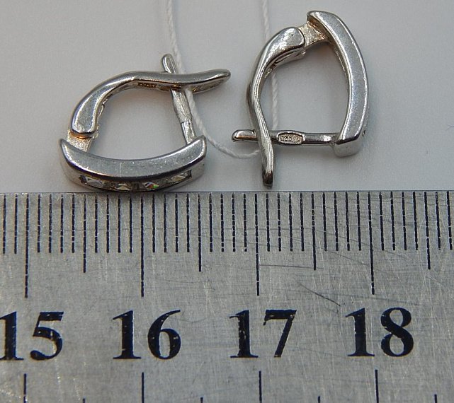 Срібні сережки з цирконієм (33004621) 1