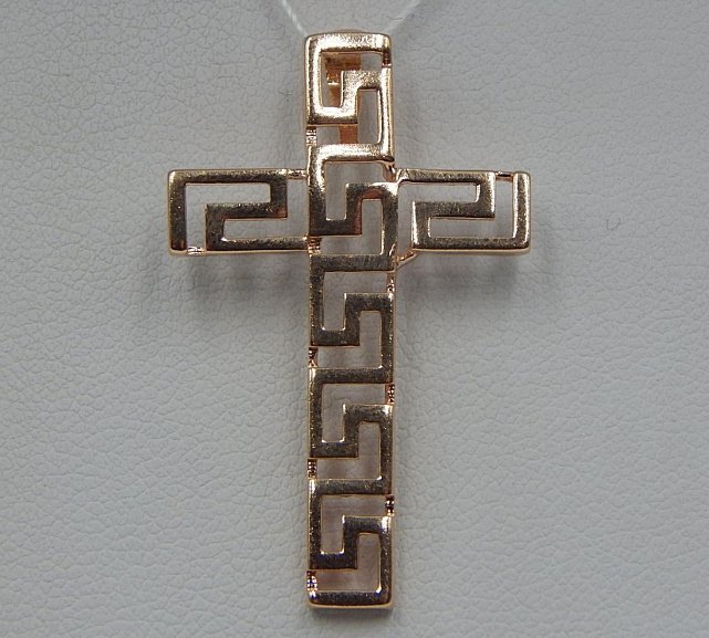 Підвіс-хрест з червоного золота (33717189) 0