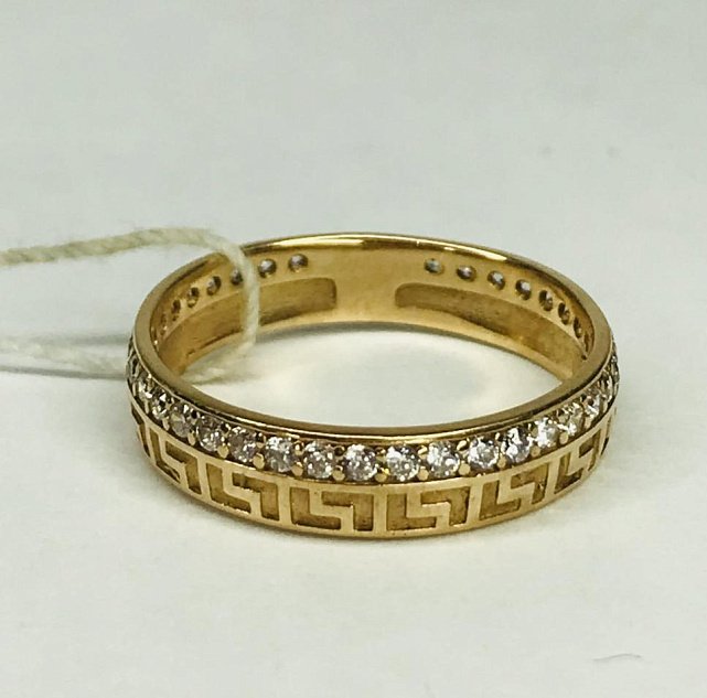 Кольцо из красного золота с цирконием (29958073) 1