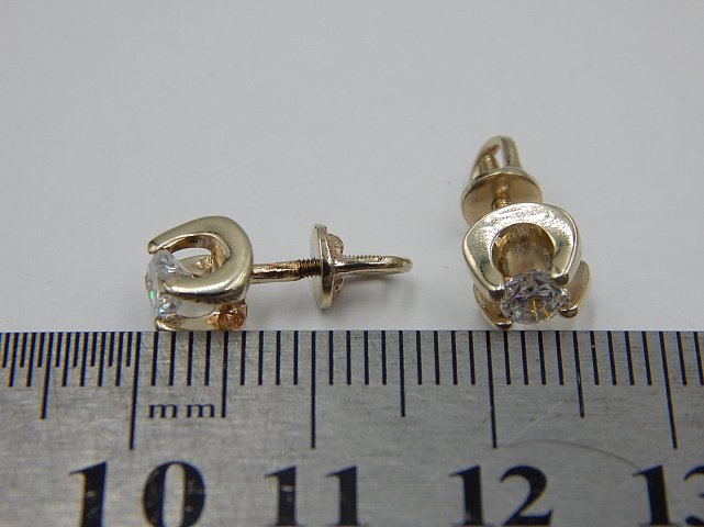 Сережки з білого золота з цирконієм (32413662) 4