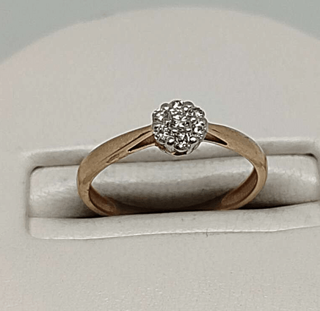 Кольцо из красного и белого золота с бриллиантом (-ми) (33291903) 0