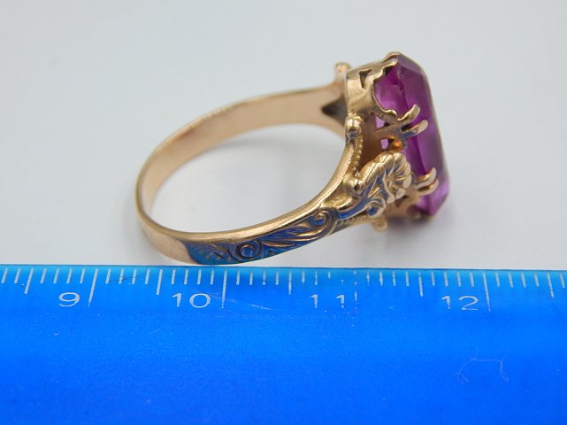 Кольцо из красного золота с корундом (26734339) 8