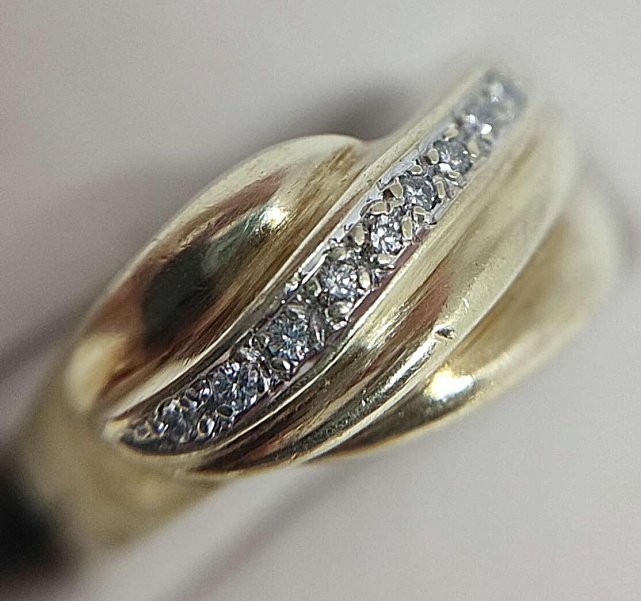 Кольцо из желтого и белого золота с бриллиантом (-ми) (32830327) 2