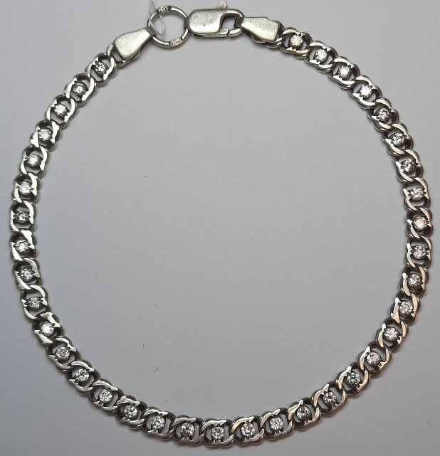 Срібний браслет із цирконієм (33907021) 0