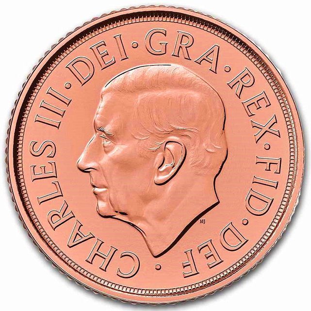 Золотая монета Соверен Карла III «Мемориал» 2022 Великобритания (31805315) 2